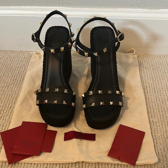 Valentino Black Studded Sandals - Picture 1 of 7